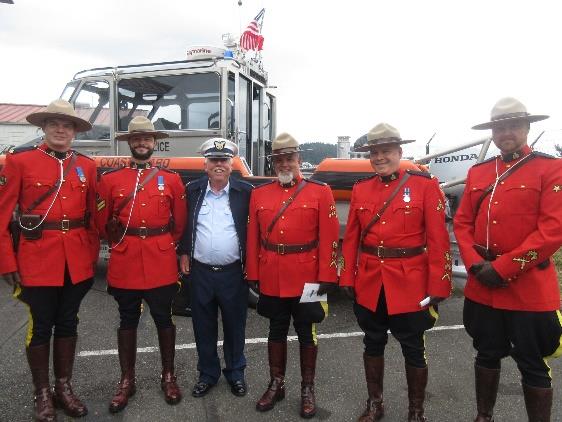 Visiting Royal Canadian Mounties with Peter. U.S. Coast Guard Photo by Peter Border.