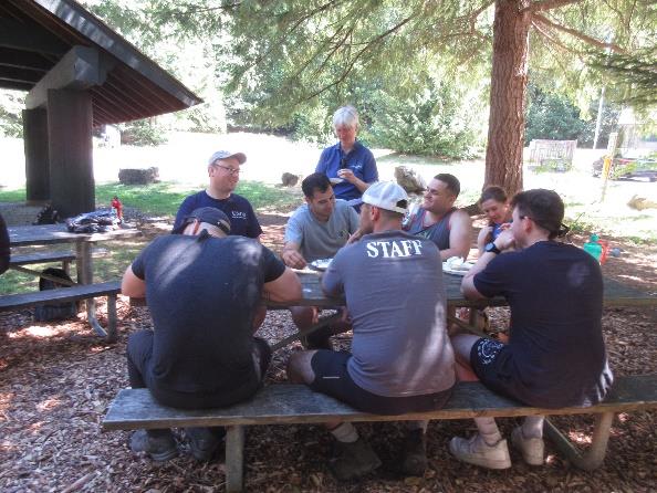 Active duty Coast Guard members and auxiliary at the annual Coast Guard Picnic. US Coast Guard photo by Peter Border.