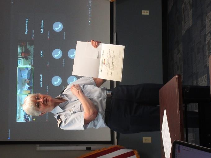 Award presentation at the Flotilla meeting