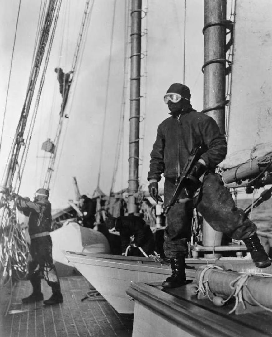 East Coast USA – Corsair Fleet members on the lookout for U-boats in cold weather. U.S. Coast Guard photo.