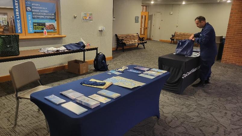 Bellingham, Wash – Auxiliary information table at USCG Band performance. US Coast Guard photo by Ray White.
