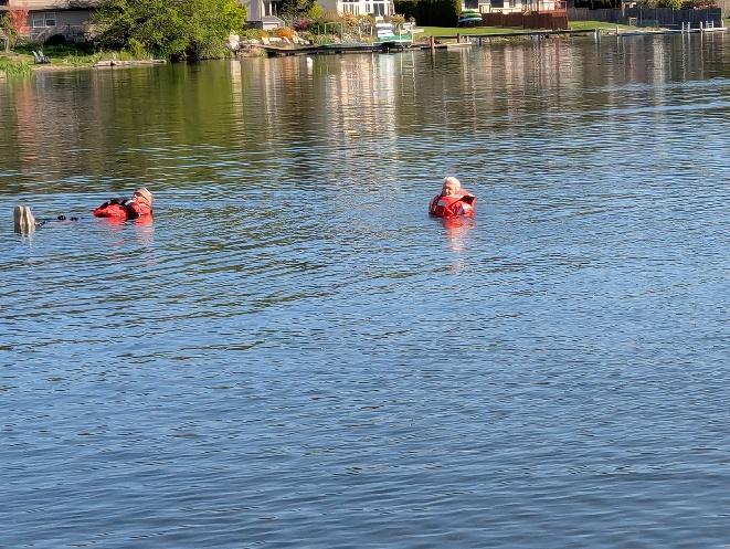Bellingham, Wash – Flotilla crew members performing the annual PPE “swim” test. US Coast Guard photo by Steve Bell.
