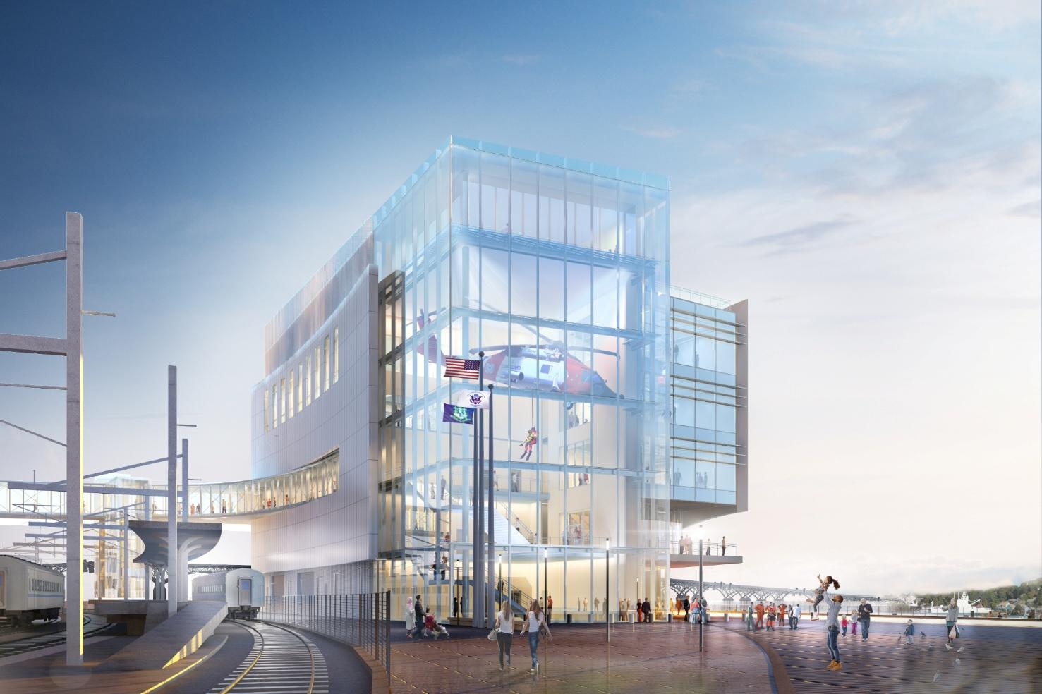 New London, Conn – Computer generated image of the new Coast Guard Museum. Photo by Coast Guard Museum Association.