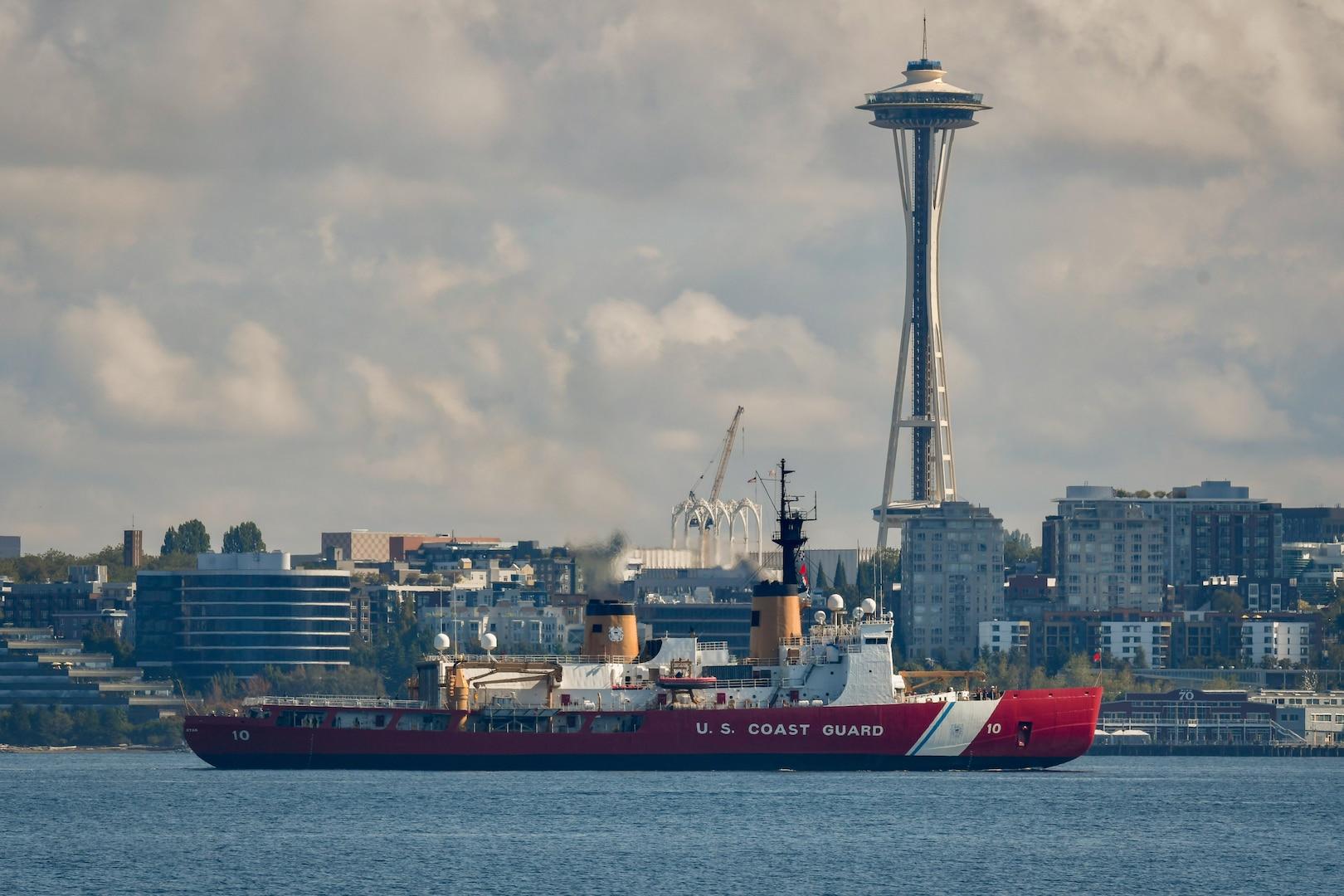 Seattle, Wash – USCG Cutter Polar Star returning to Seattle after a 285 day deployment. US Coast Guard photo.