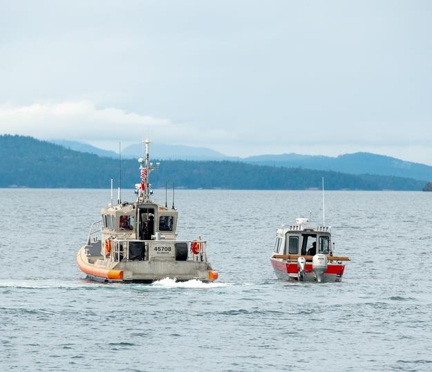 San Juan Islands, Wash. – RBM crew patrolling the San Juan Islands, conducting boardings. U.S. Coast Guard photo by Petty Officer 3rd Class William Kirk.