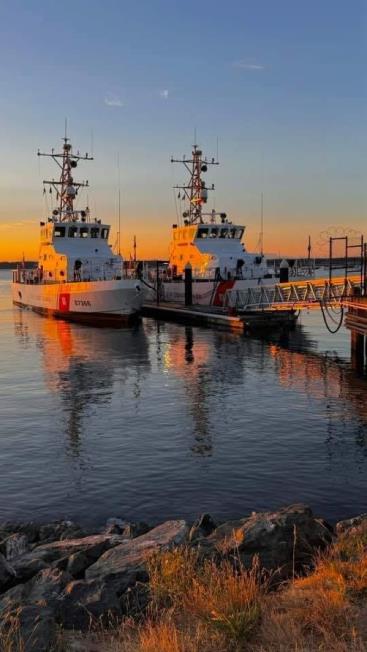 Bellingham, Wash. — The Bellingham-homeported cutters, including USCGC Sea Lion, at sunset. U.S. Coast Guard photo.